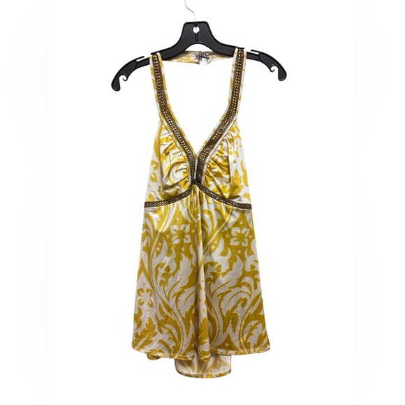 INC International Concepts Yellow and Cream Top - Picture 1 of 5
